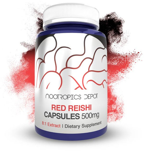 Nootropics Depot Red Reishi 8:1 Extract Capsules - concentrated ethanol extraction