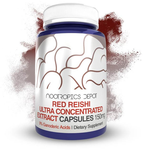Nootropics Depot Red Reishi Ultra Capsules - 9% ganoderic acids for cognitive support