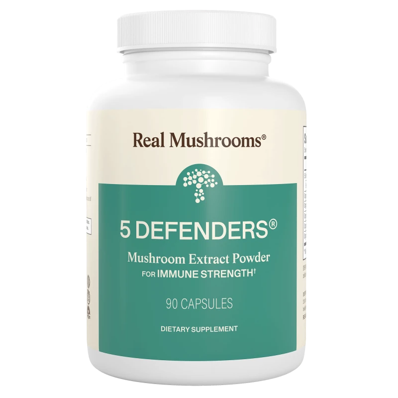 Real Mushrooms 5 Defenders Capsules bottle