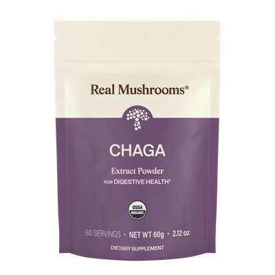 Real Mushrooms Organic Chaga Extract Powder, 60 g pouch